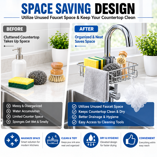 Stainless Steel Sponge Holder for Kitchen Sink (Large)