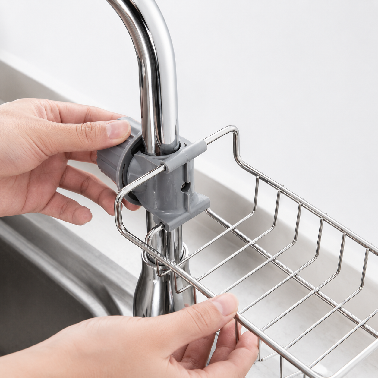 Stainless Steel Hanging Basket for Kitchen Faucet
