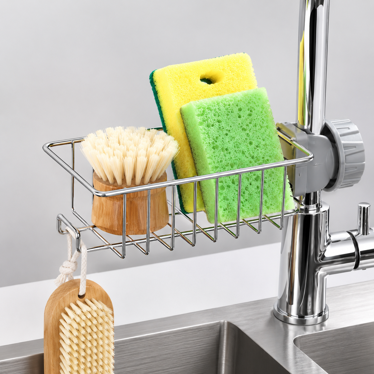 Stainless Steel Kitchen Faucet Sponge Holder Rack