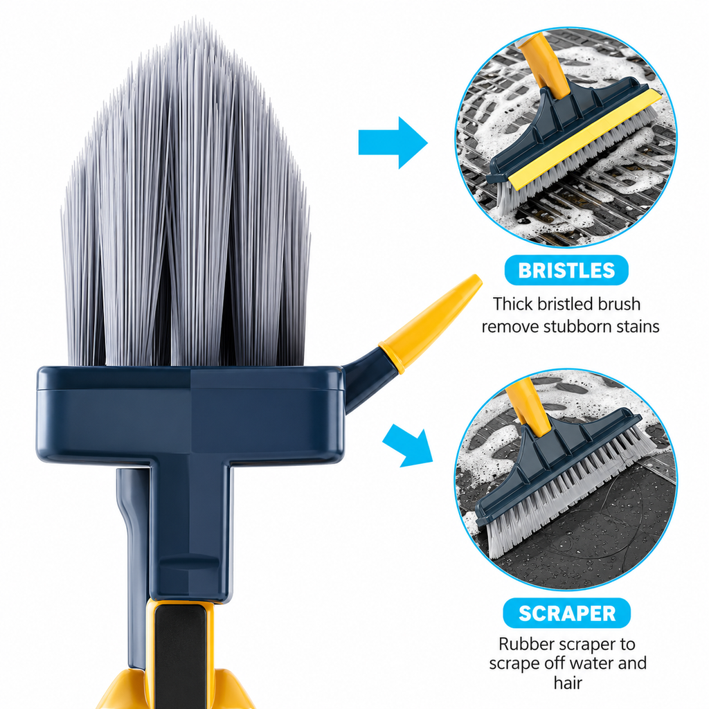 2 in 1 dust cleaning scrubber and wiper brush
