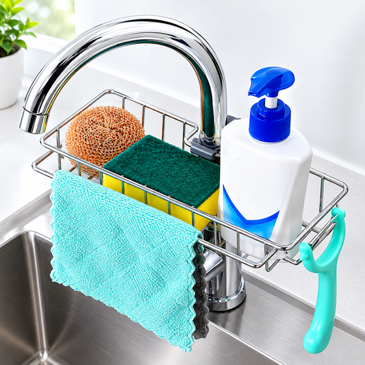 Stainless Steel Sponge Holder for Kitchen Sink (Large)